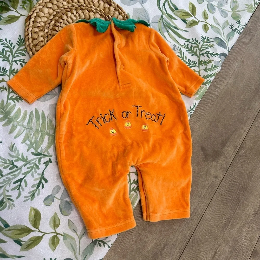 NEW Vintage Y2K Baby Halloween Costume Carter's Pumpkin Jumpsuit Costume 1 Piece - Picture 3 of 16
